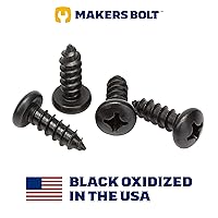 Vista 7 de Tornillos de acero inoxidable, cabeza negra, acabado oxidado (paquete de 4)