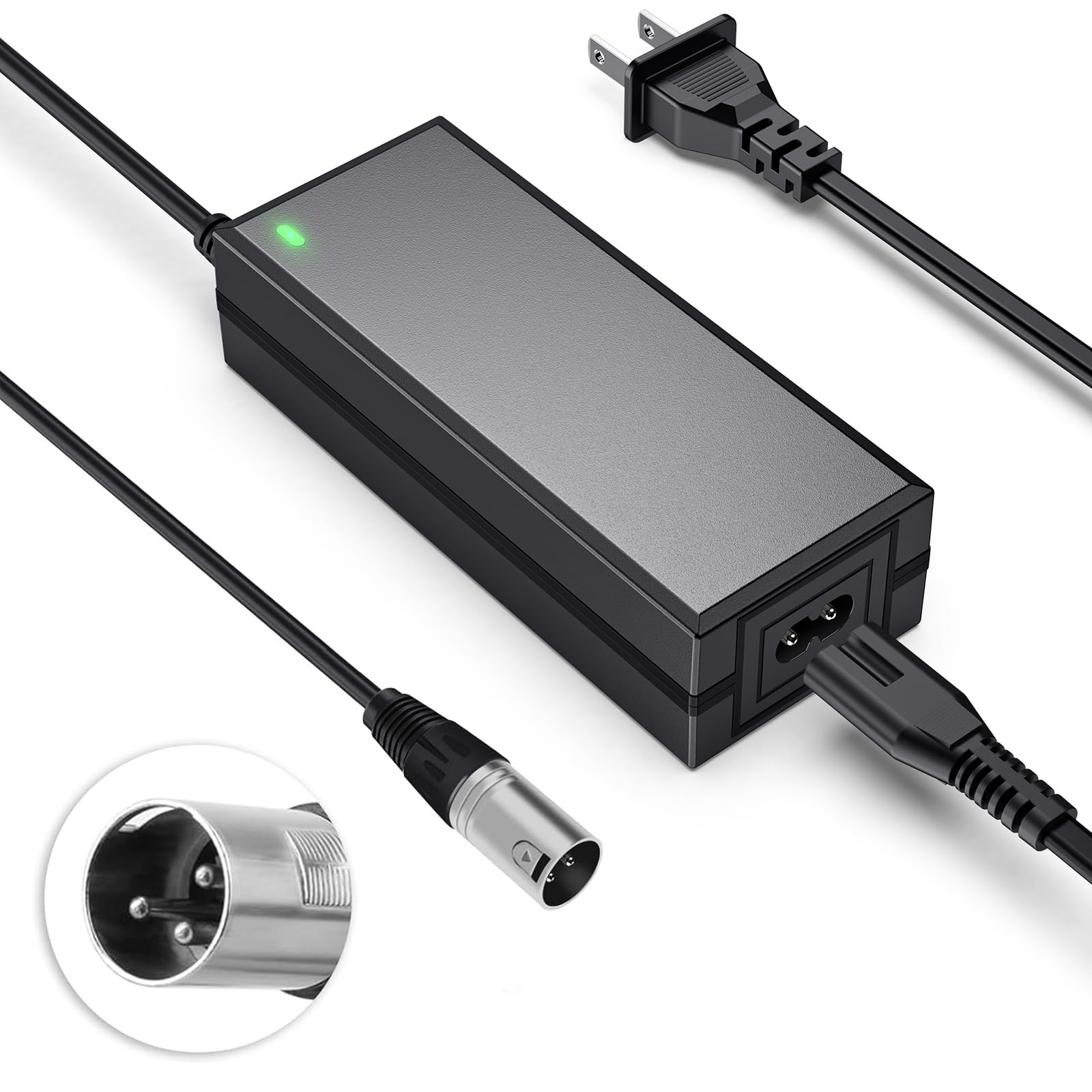 24V 2A 3-Pin XLR Connector Electronic Scooter Battery Charger for GoGo Mobility Scooter,Go-Go Elite Traveller SC40E/SC44E,Pride Mobility,ShopRider,Jazzy Power Chair & Plus Ezip Mountain Trailz