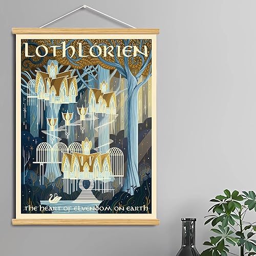 Miniatura 2 de Meksular Arte de pared de paisaje de la Tierra Media, pintura en lienzo, carteles de fantasía, imágenes de pared, para regalo de viaje, arte en