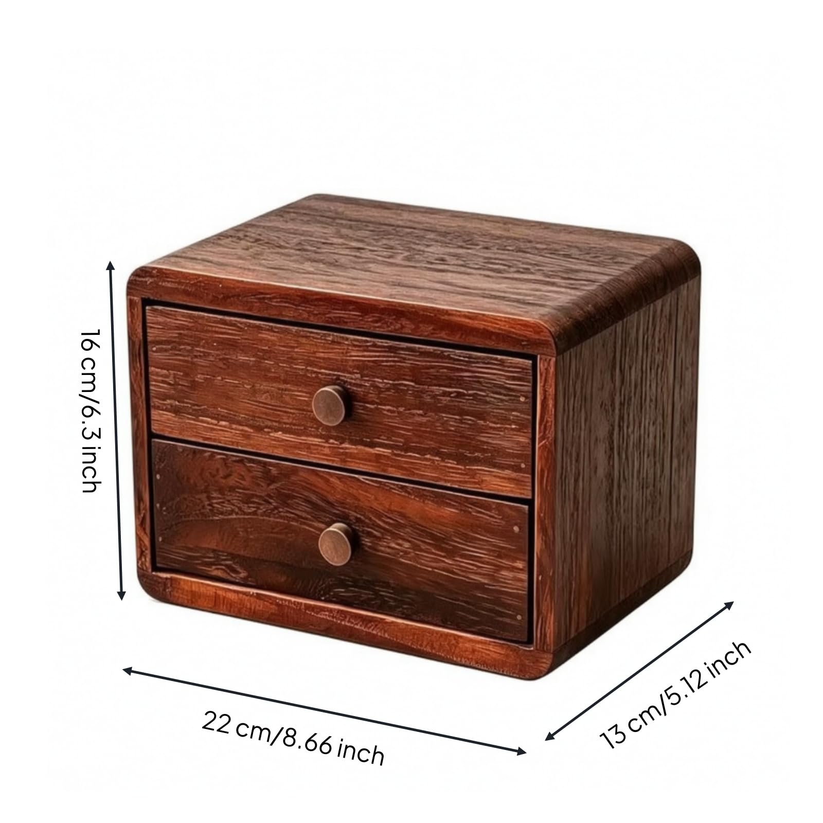 kowaku Scatola in Legno con Cassetti Multiuso | Design Compatto Salvaspazio, Organizzatore da Scrivania con Cassetti, per Toeletta, Due Strati