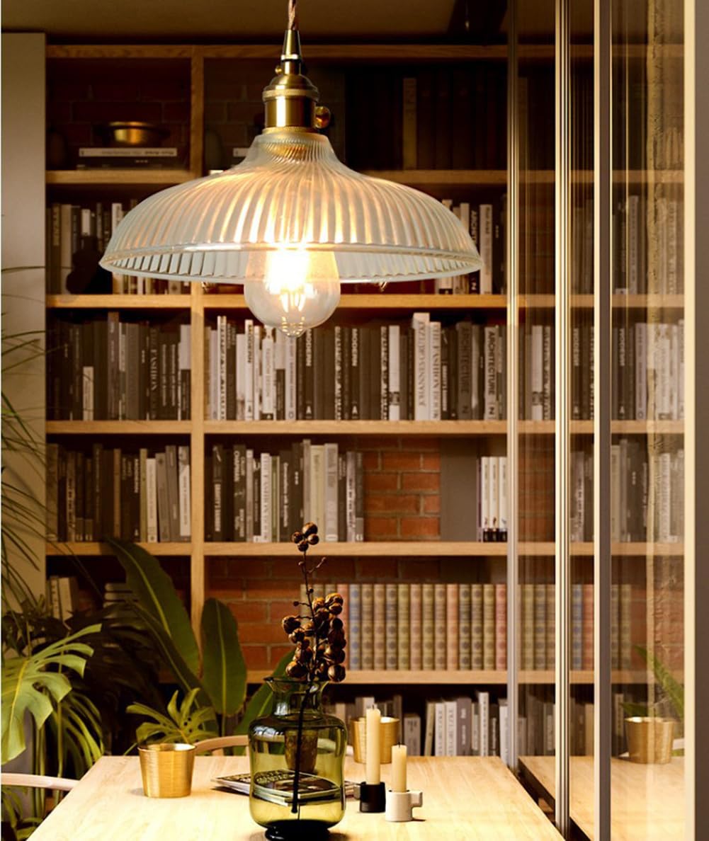 Nowoczesna lampa wisząca z przezroczystego szkła, w stylu vintage, idealna na wyspę kuchenną, stół jadalny, blat barowy lub wejście.