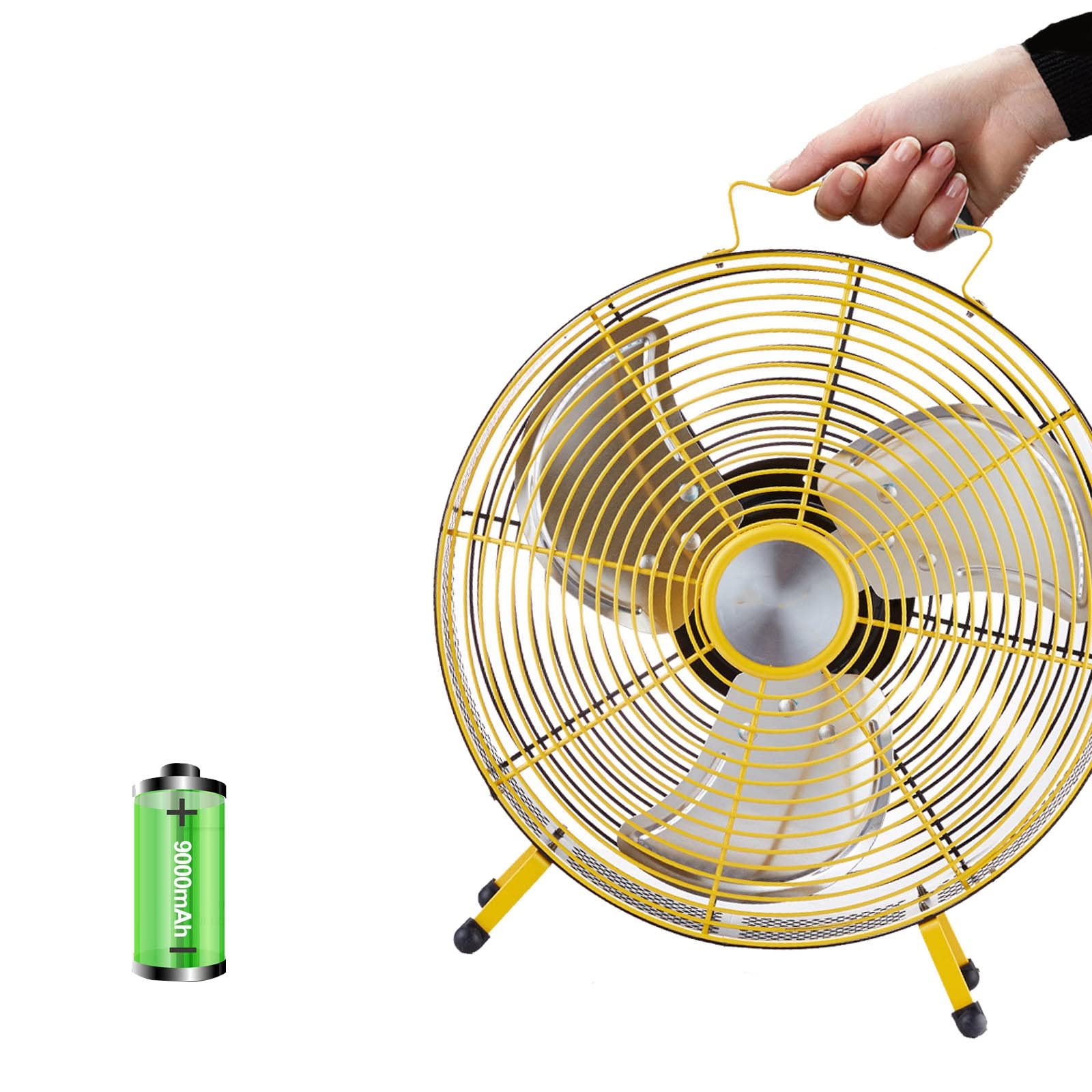 Ventilateur sur pied portable sans fil avec batterie rechargeable 10 pouces pour maison
