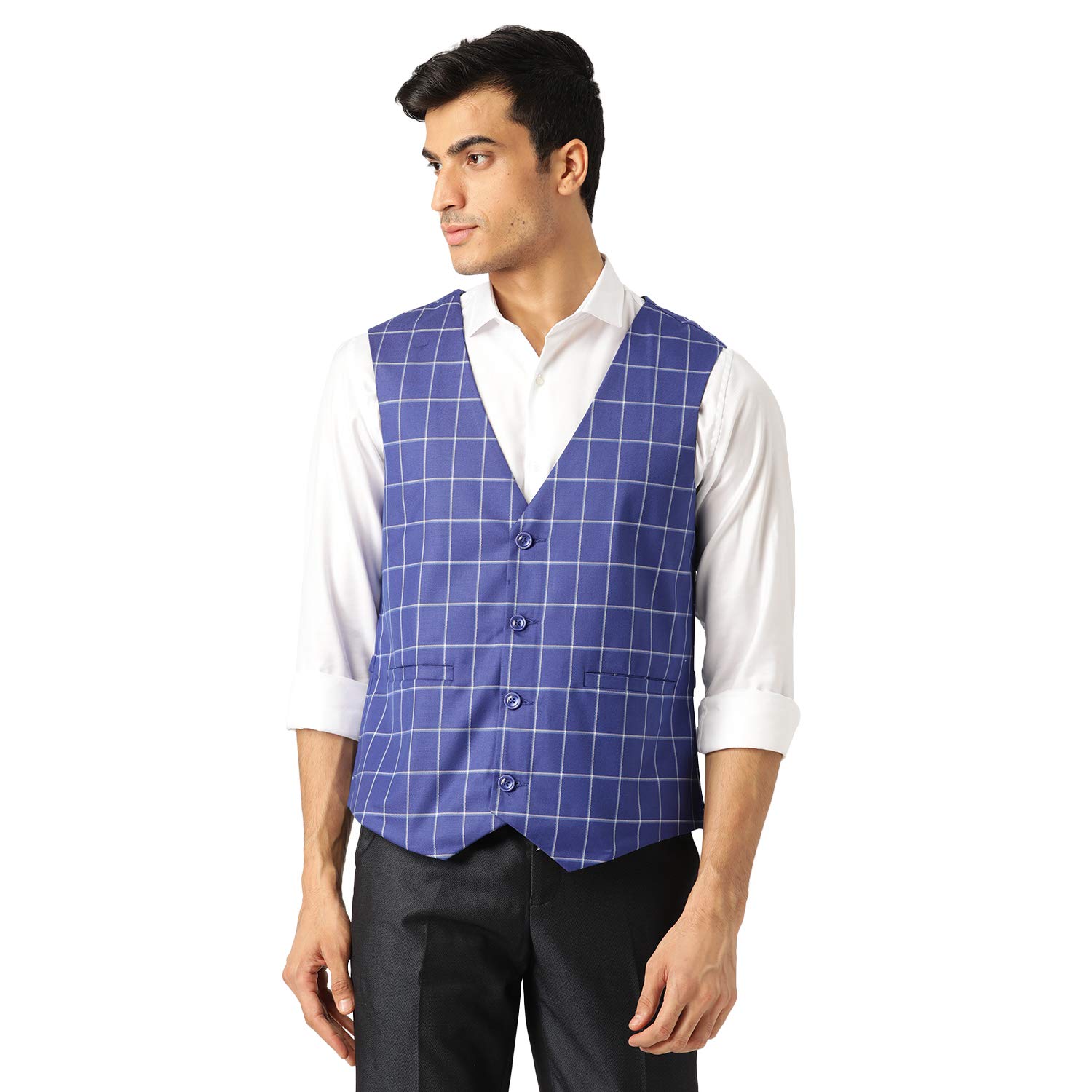 (Since 1958, Mens Cotton Blend Checked WaistCoat