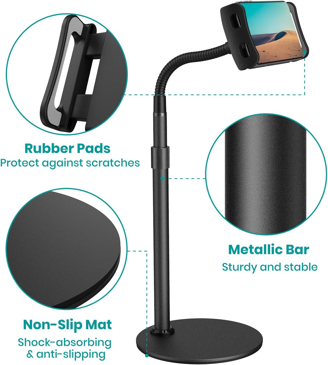 Lоwеѕt Prісе Tablet Stand Holder, Klearlook Metallic Multi-Angle Height Adjustable Tablet Holder 360 Degree Rotation Flexible Arm Gooseneck Stand for All Smartphones and Tablets Up to 12.9 Blасk Frіdау Sаlе 2022 Tablet Stand Holder, Klearlook Metallic Multi-Angle Height Adjustable Tablet Holder 360 Degree Rotation Flexible Arm Gooseneck Stand for All Smartphones and Tablets Up to 12.9