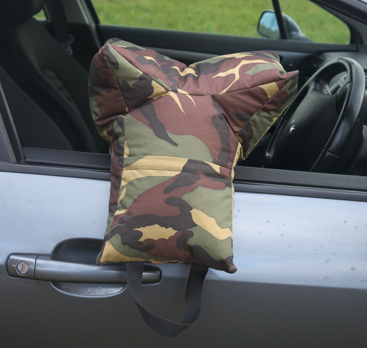 Grappler Kamera Sitzsack Vorgefüllte Version gefüllt mit leichten Styroporkugeln Woodland Camouflage Muster Linsenstütze für Wildlife Photography Polyestergewebe