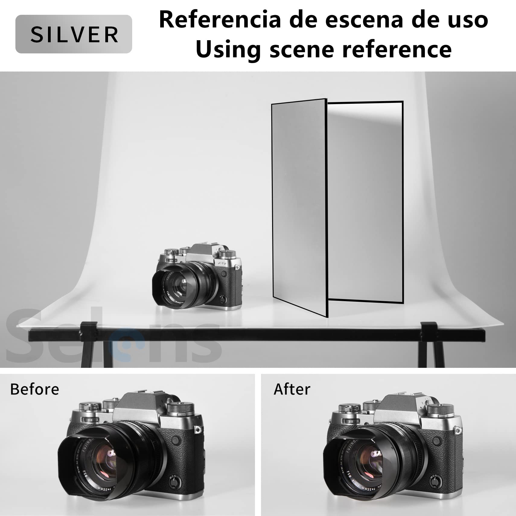 3 en 1 Reflector de Luz Fotografía 29.7X42cm Plegable Cartón Grueso Iluminación para Comida Naturaleza Muerta Producto Estudio Fotográfico Fotos Negro/Plateado/Blanco 2 Piezas