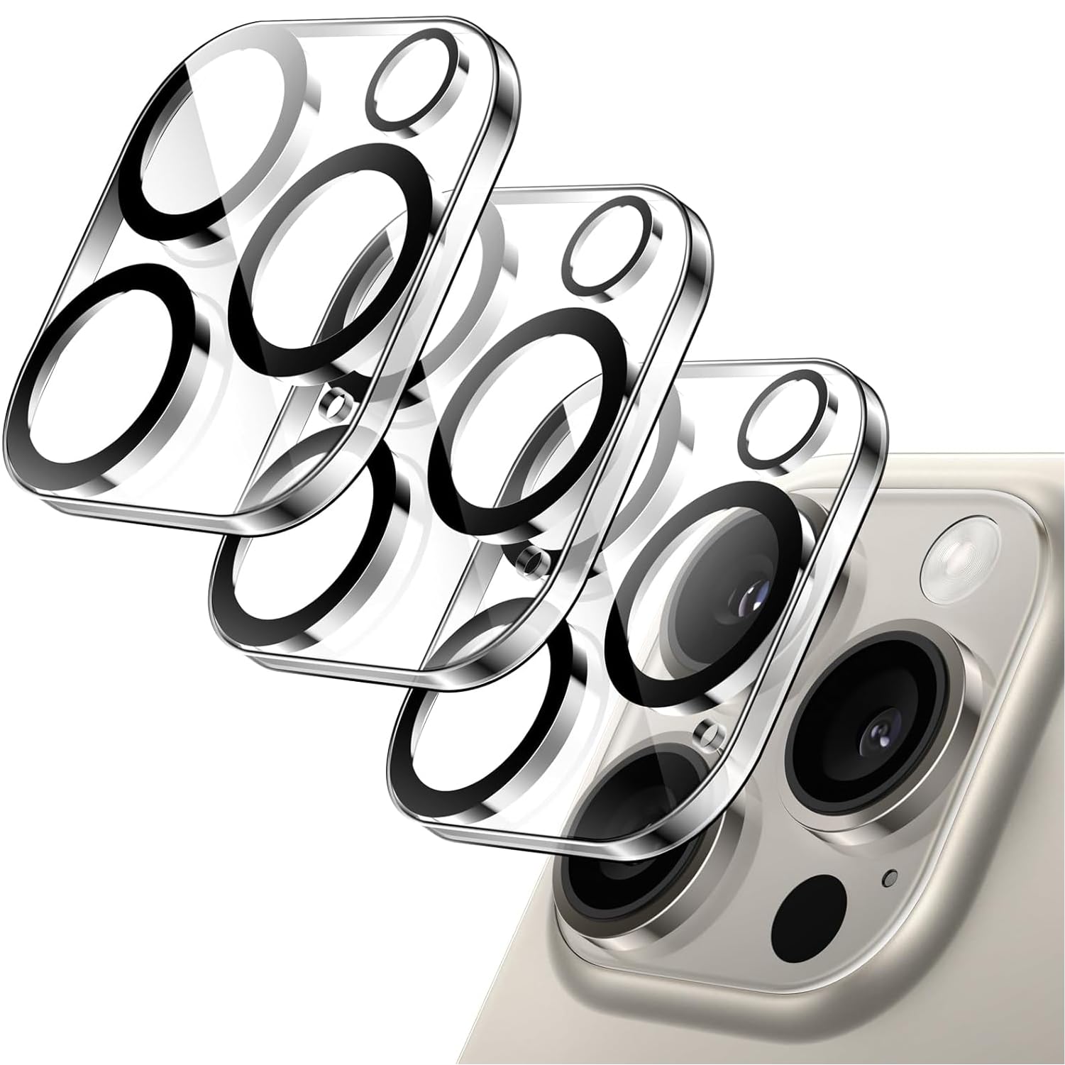 Hi-ProTech Camera Lens Protector for iPhone 16 Pro Max | Premium Tempered Glass with Full Lens Coverage | Scratch Resistant | Crystal Clear Finish