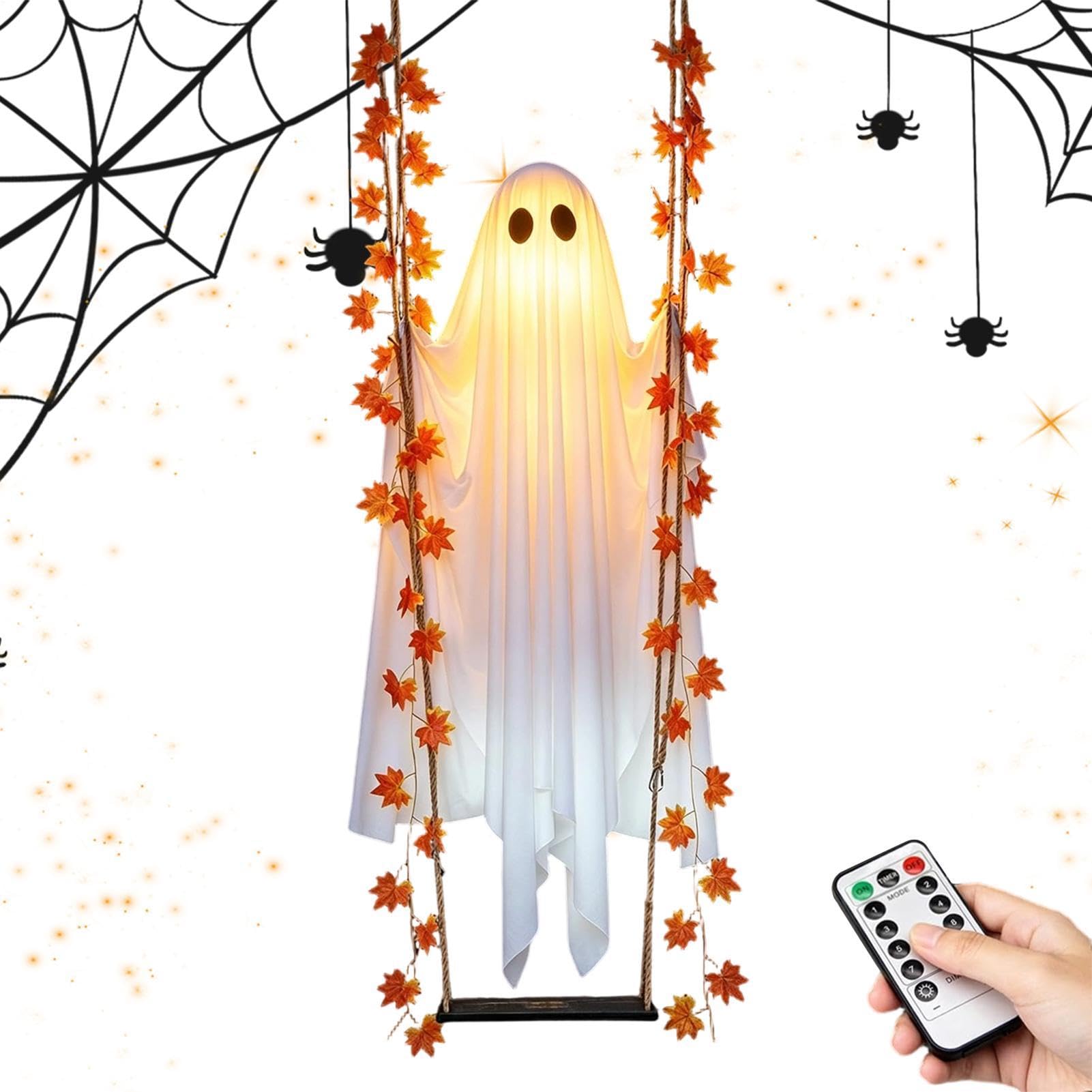Fantasma luminoso de Halloween con mando a distancia: ambiente terrorífico