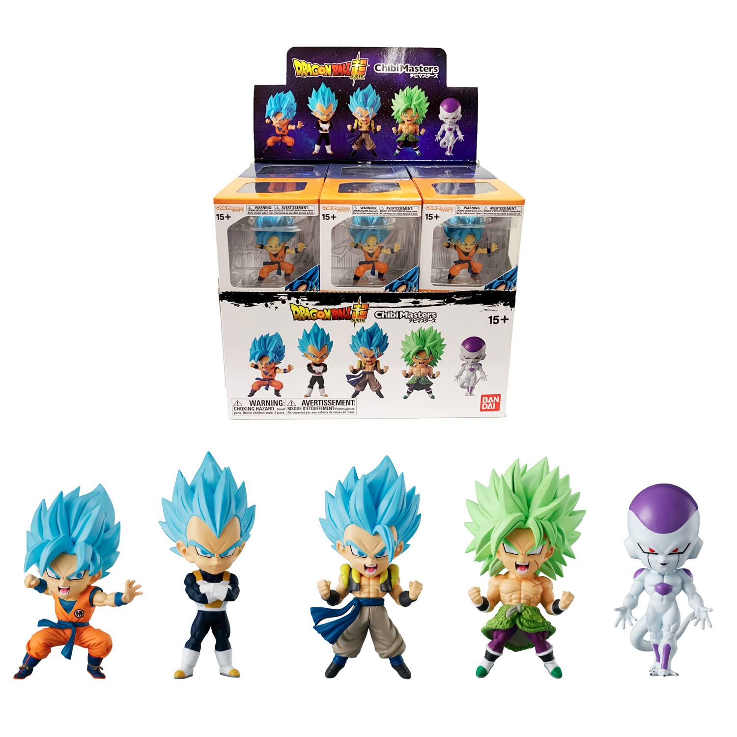BANDAI 12 Dragon Ball Figures Chibi Masters 8cm - Stand and Base Included - VE56203T, Multicolored, Assorted Product