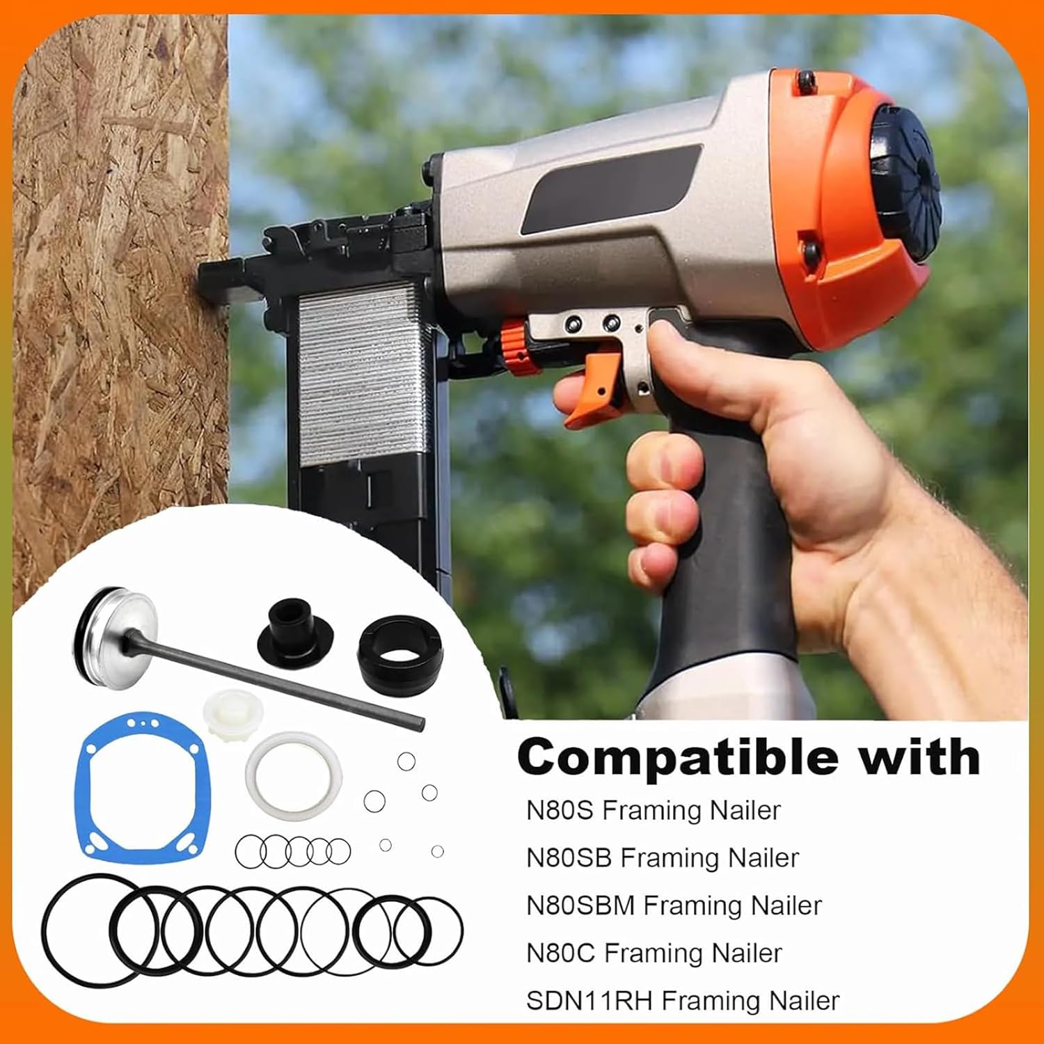 Nails Restorations Kits for N80S N80SB N80SBM N80C SDN11RH Models Framing Nailers Rebuild Set Replacment Parts Rebuild Kits for Farming Nailer