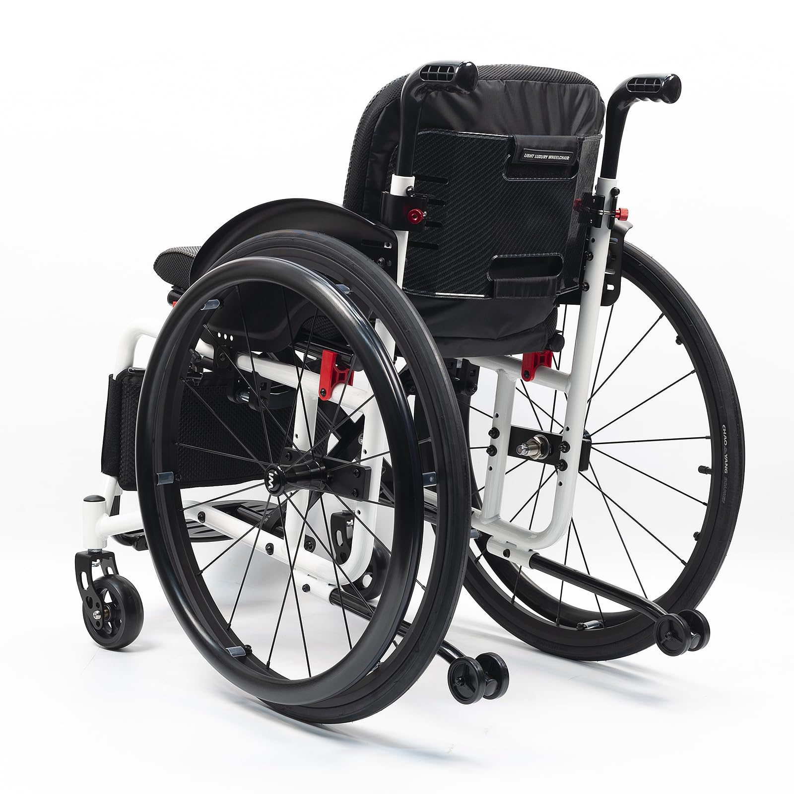 Silla de Ruedas Deportivas de aleación de Aluminio Ligera, Silla de Ruedas de Transporte Plegable Ligera, Silla Manual autopropulsada con Anti-basculante, con Frenos de Mano (42cm/16.5in)
