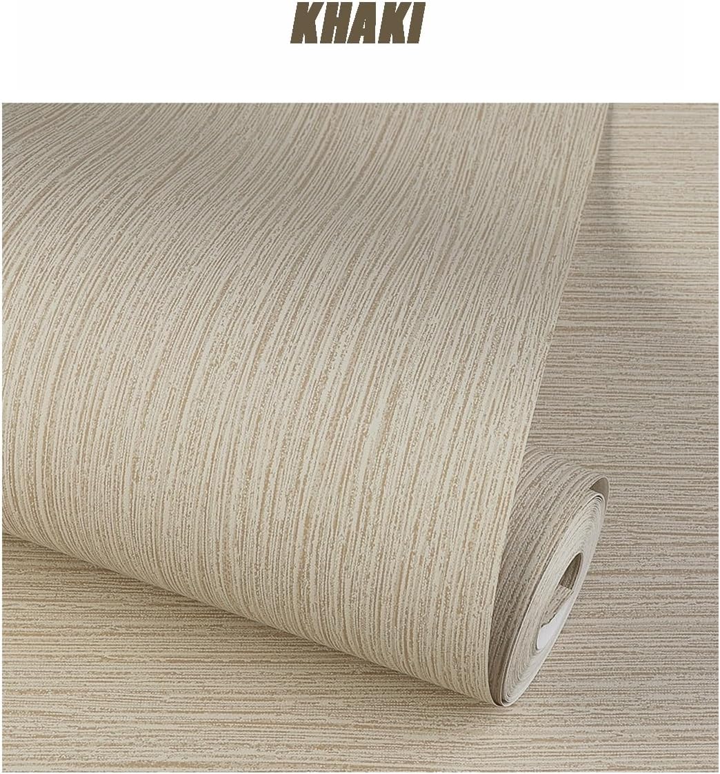 Peel-and-Stick Textured Wallpaper Vintage Contact Paper Faux Linen Decor Self-Adhesive Straw Weave Removable(Beige Yellow)
