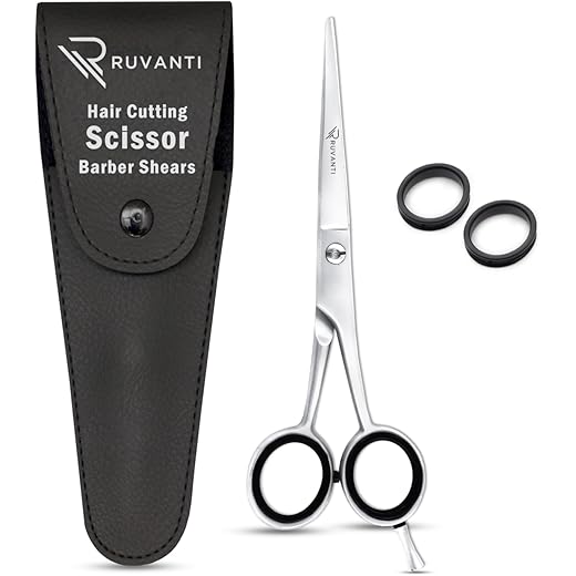 Ruvanti Professional Hair Cutting Scissors - Sharp Blades Hair Shears/Barber Scissors/Mustache Scissors - J2 Stainless Steel Hair Scissors - 6.5