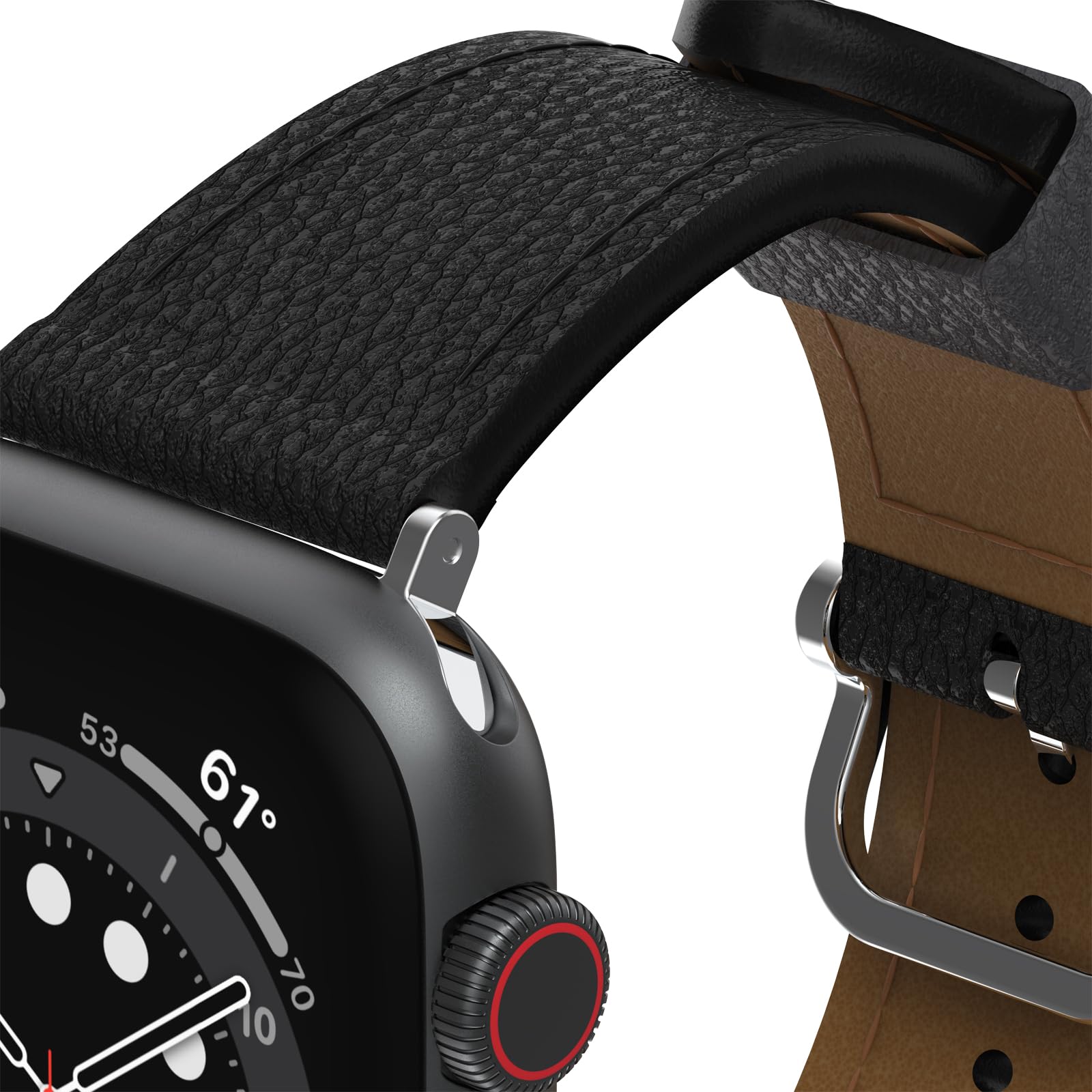 Cinturino OtterBox Symmetry Cactus Leather per Apple Watch 46mm/45mm/44mm, morbido al tatto e resistente all'usura, cinturino per Apple Watch, Nero