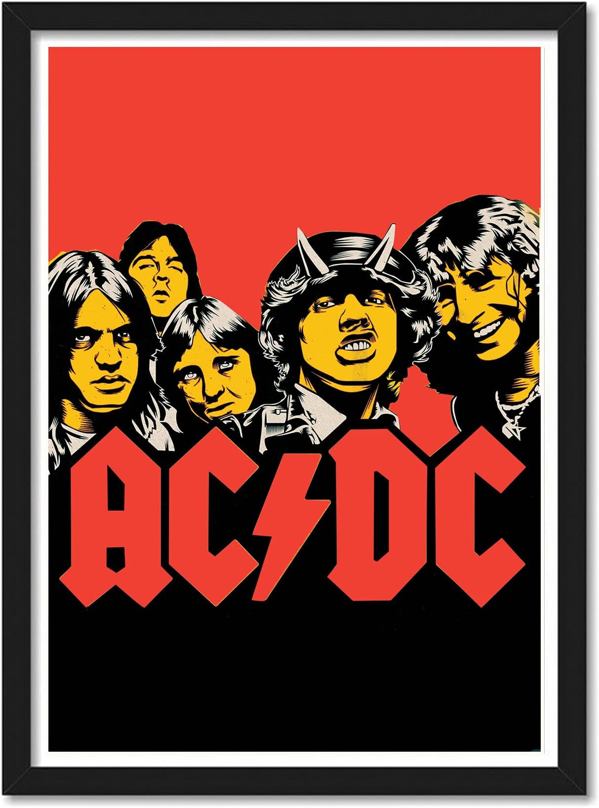 Good Hope AC DC Framed Poster 10x13 inch Classic Rock Band Wall Art, Music band, Iconic Album Decor, Perfect for Home or Office Living Room Bedroom Wall Art Studio Paintings