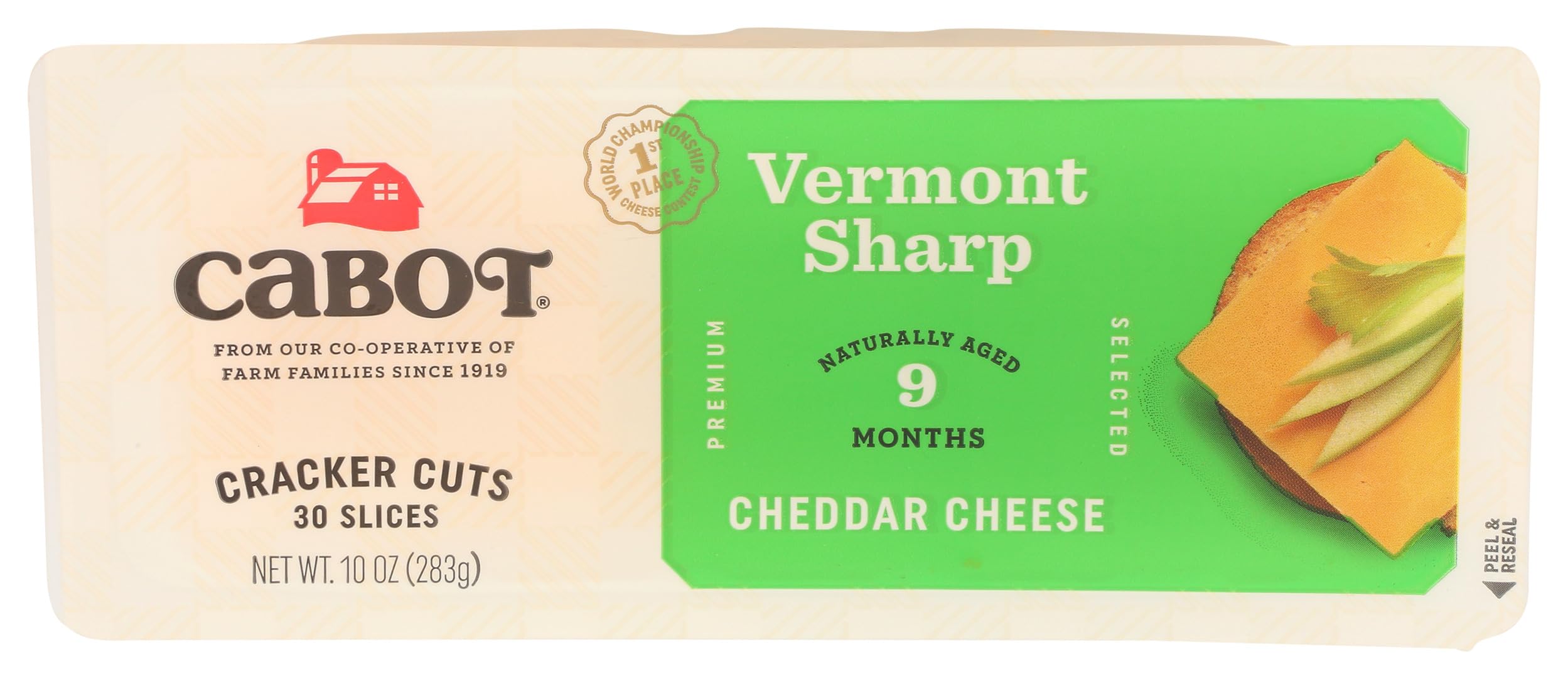 Cabot, Cheddar Sharp Yellow Cracker Cut, 10 Ounce