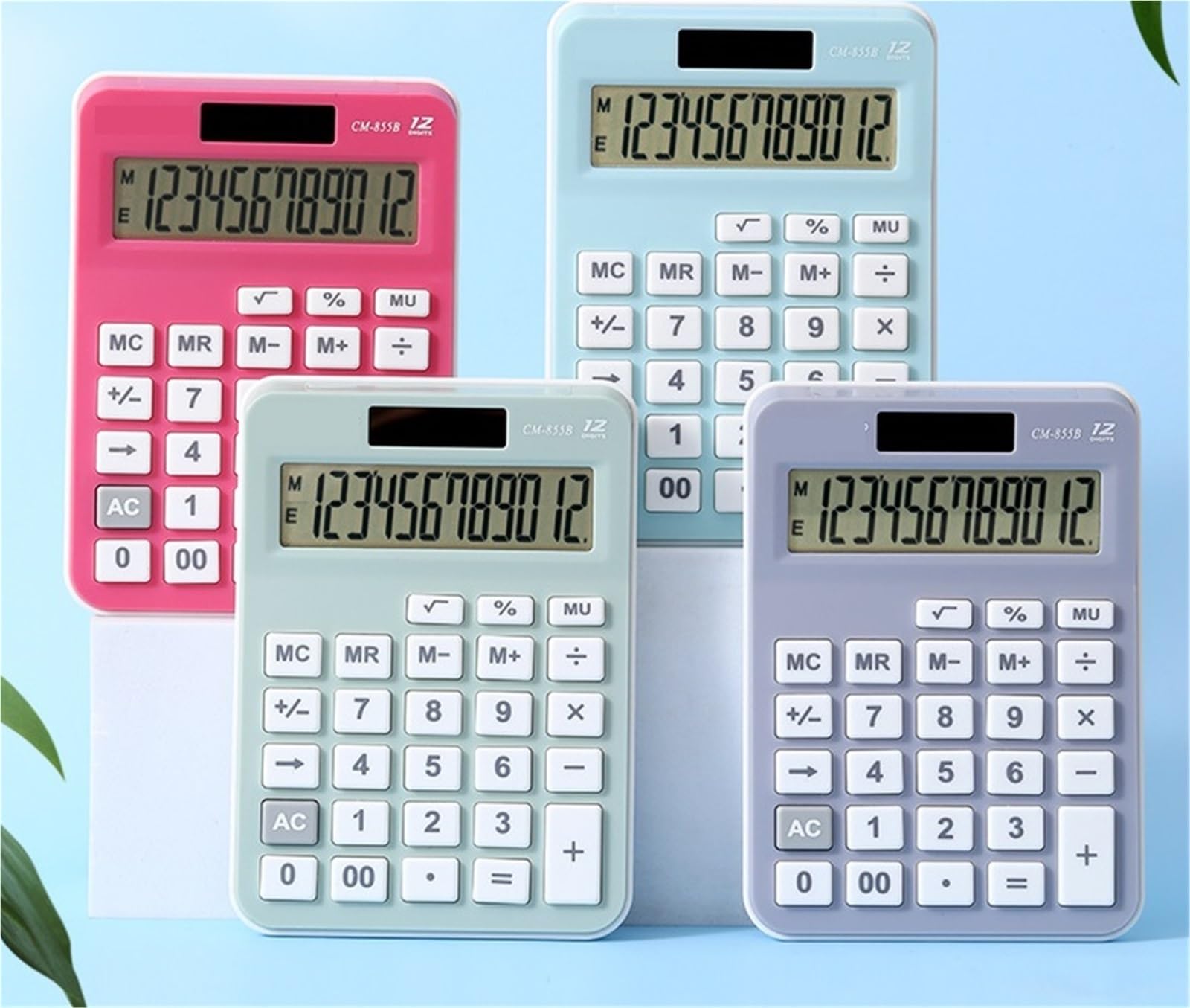 Calcolatrice Casa Ufficio Calcolatrice da Tavolo Multifunzionale con Display A 12 Cifre Adatta for L'Ufficio E L'uso Domestico Perfetta per Scuola(Pink)