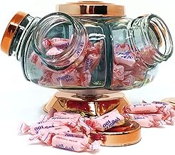 Mini Baleiro de Vidro Porta Doce Bomboniere Giratório Antigo Cor:Tampa Cobre