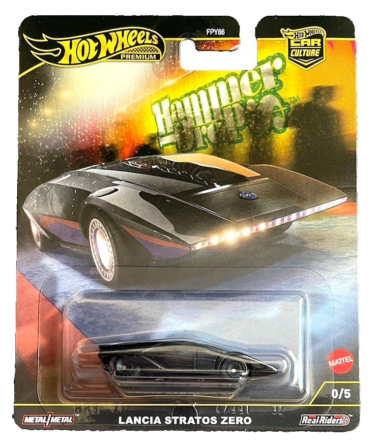 Hot Wheels Lancia Stratos Zero 0/5 Hammer Drop 2025 1:64 Modellauto Chase Car Sammlerstück Schwarz Italien Gruppe B Rallye Car HRW10