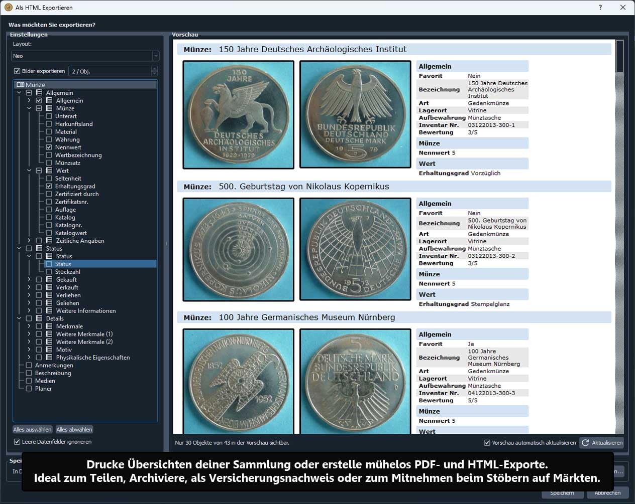 Münzen Software - Stecotec Münzen-Verwaltung Pro 3 - Programm f. Ihre Münzsammlung - Numismatik - Datenbank - CD-ROM