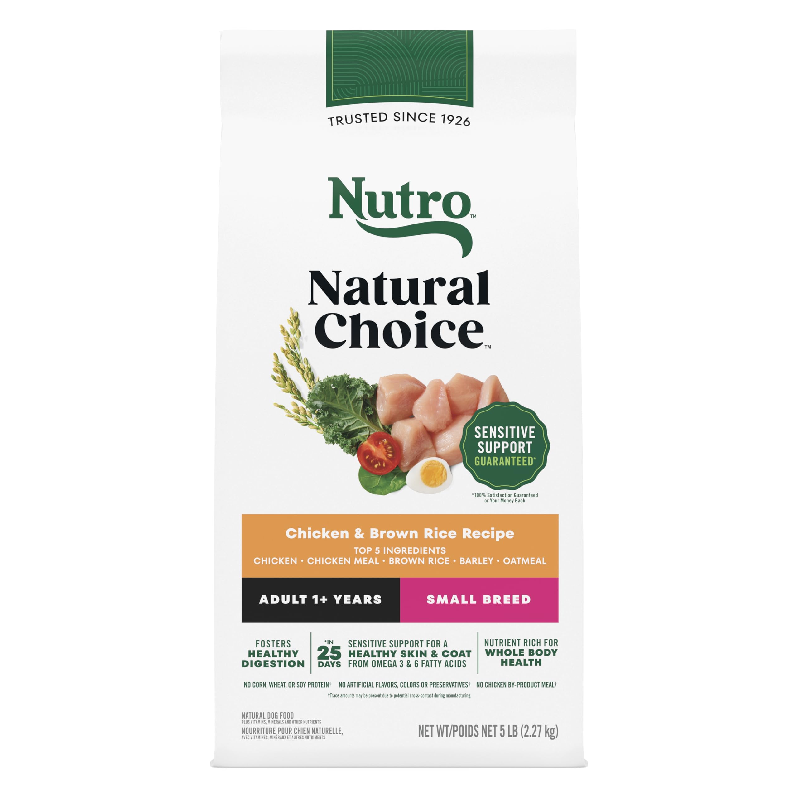 Nutro Natural Choice Small Breed Dog Food Dry, Chicken & Brown Rice Recipe, 5 lb. Bag