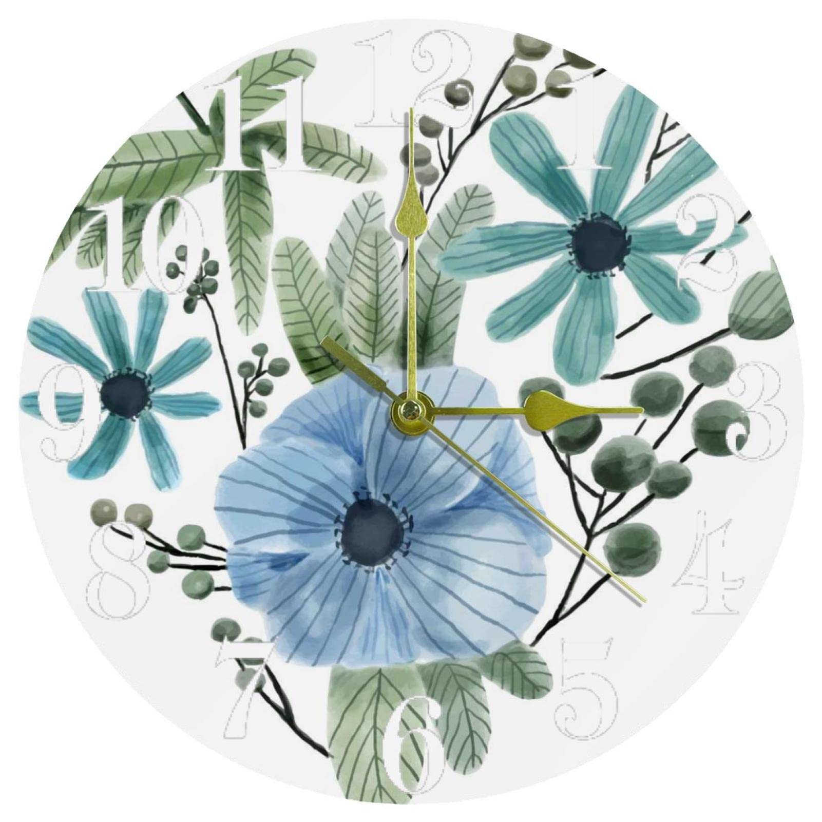 Horloge murale fonctionne à piles Flowerheart 25,4 cm avec mécanisme silencieux