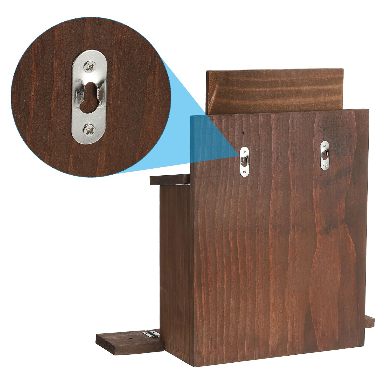 PATIKIL Tavolo Da Picnic Per Scoiattoli In Legno 16x6x13inch, Mangiatoia Per Scoiattoli Con Bar Nuts E 4 Sgabelli Per Mais E Arachidi, Marrone Scuro