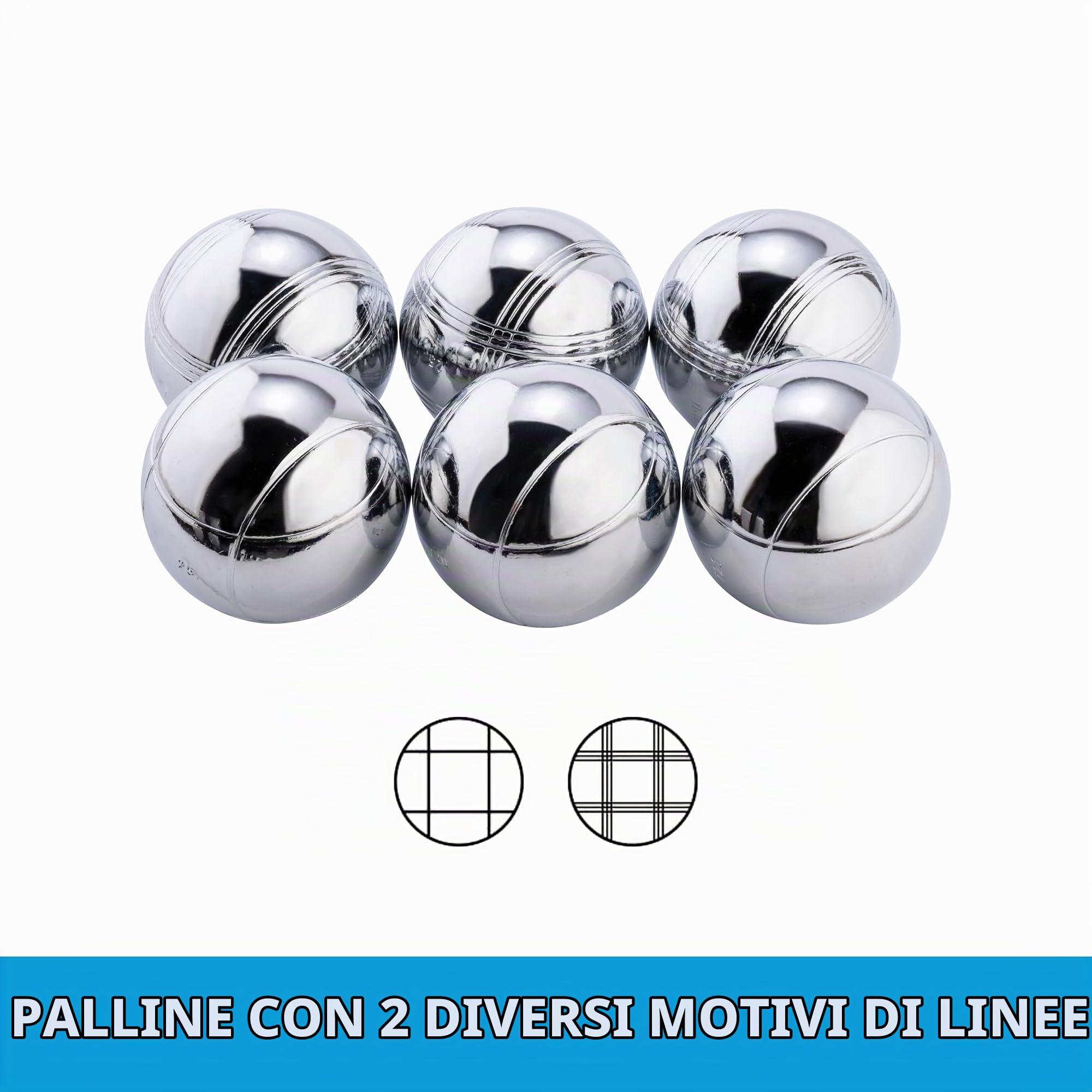 Engelhart - 010205 - Set Bocce di Lusso, 2 x 3, con Cassetta in Legno - Petanca - Triplette da 720 g