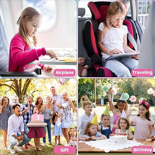 Miniatura 6 de WERNNSAI Calcomanías de puntos para niños de 4 a 8 años, kit de actividades artísticas de 8 temática de dinosaurios sin ensuciar, kits de pintura