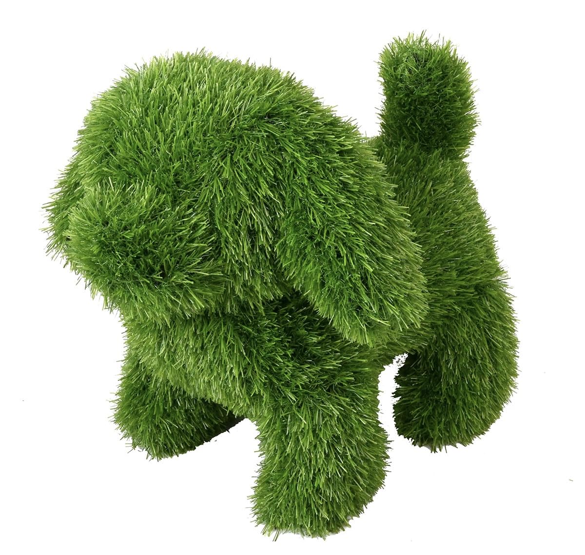 Sculptures d'art innovantes en herbe artificielle Lapin Ours Chien Décoration de jardin en herbe (Chien, 35 cm)