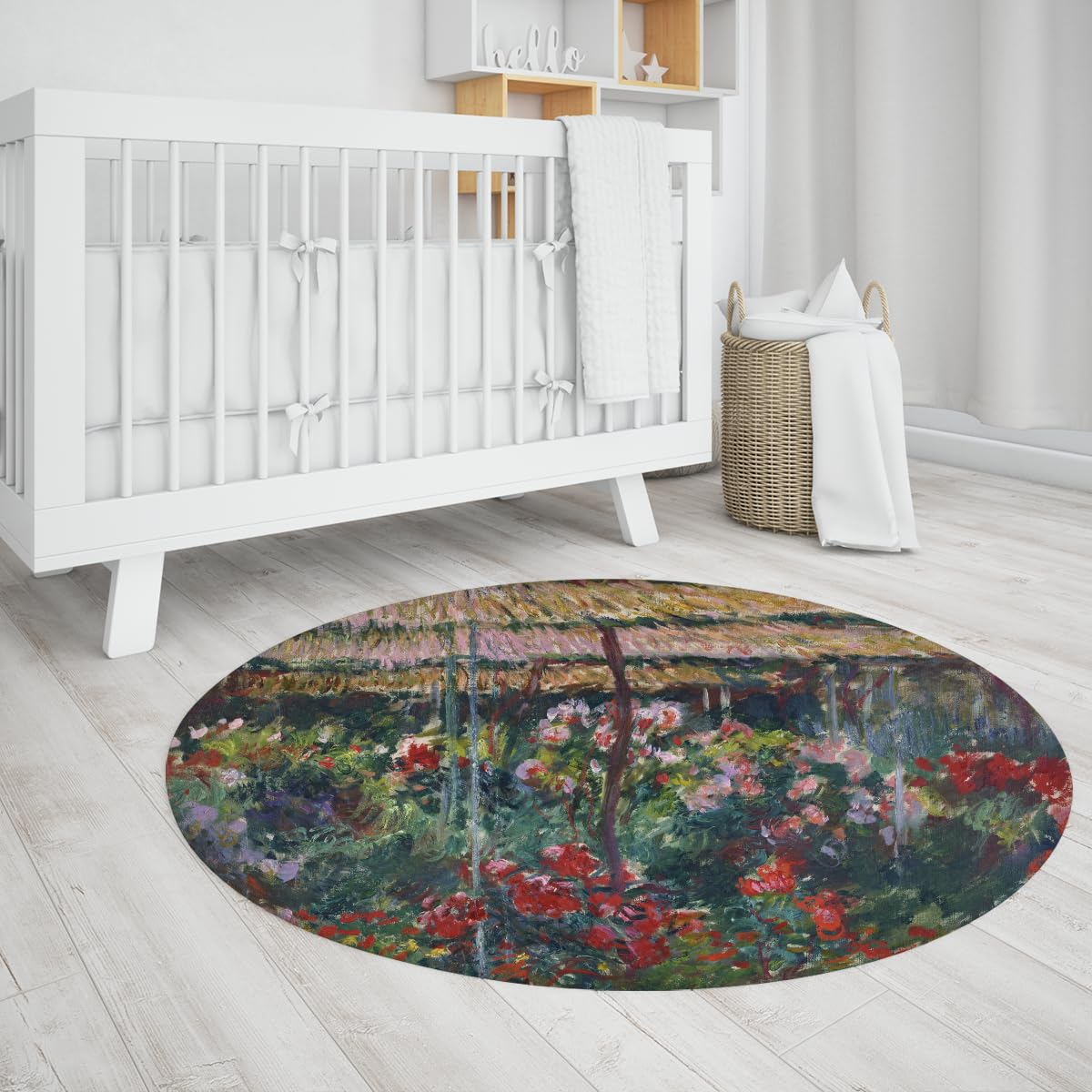 Runder Teppich 120cm Rote Blumenteppiche für den Eingang
