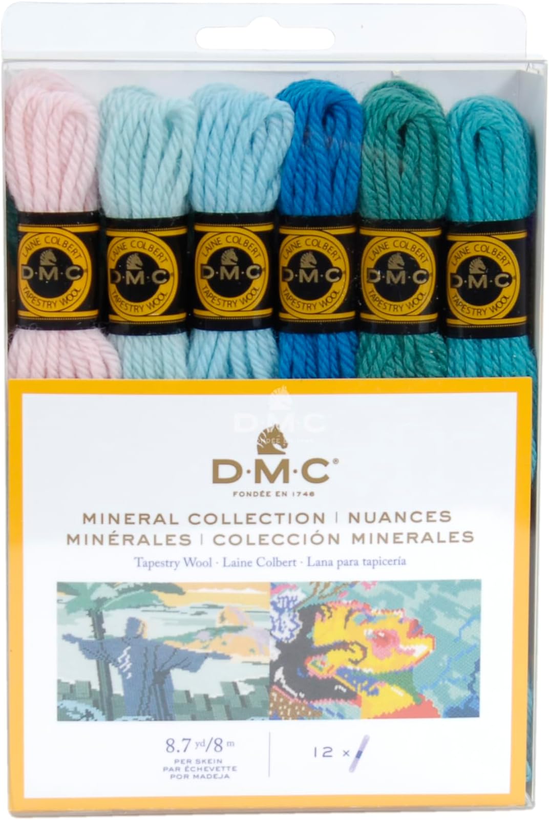 DMC Tapestry Wool - The Mineral Collection - 12 Count - 8.7 Yards Skeins
