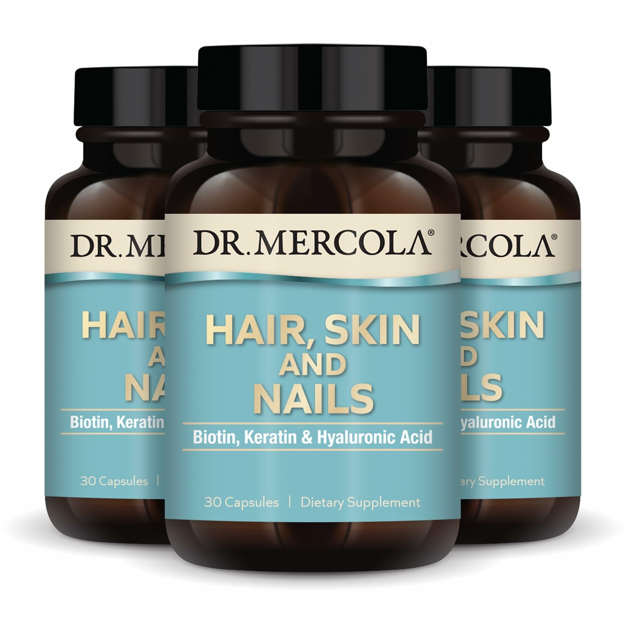 Dr. Mercola Hair, Skin and Nails, 30 Capsules, 3 Pack (30 Servings) 30 Count (Pack of 3)