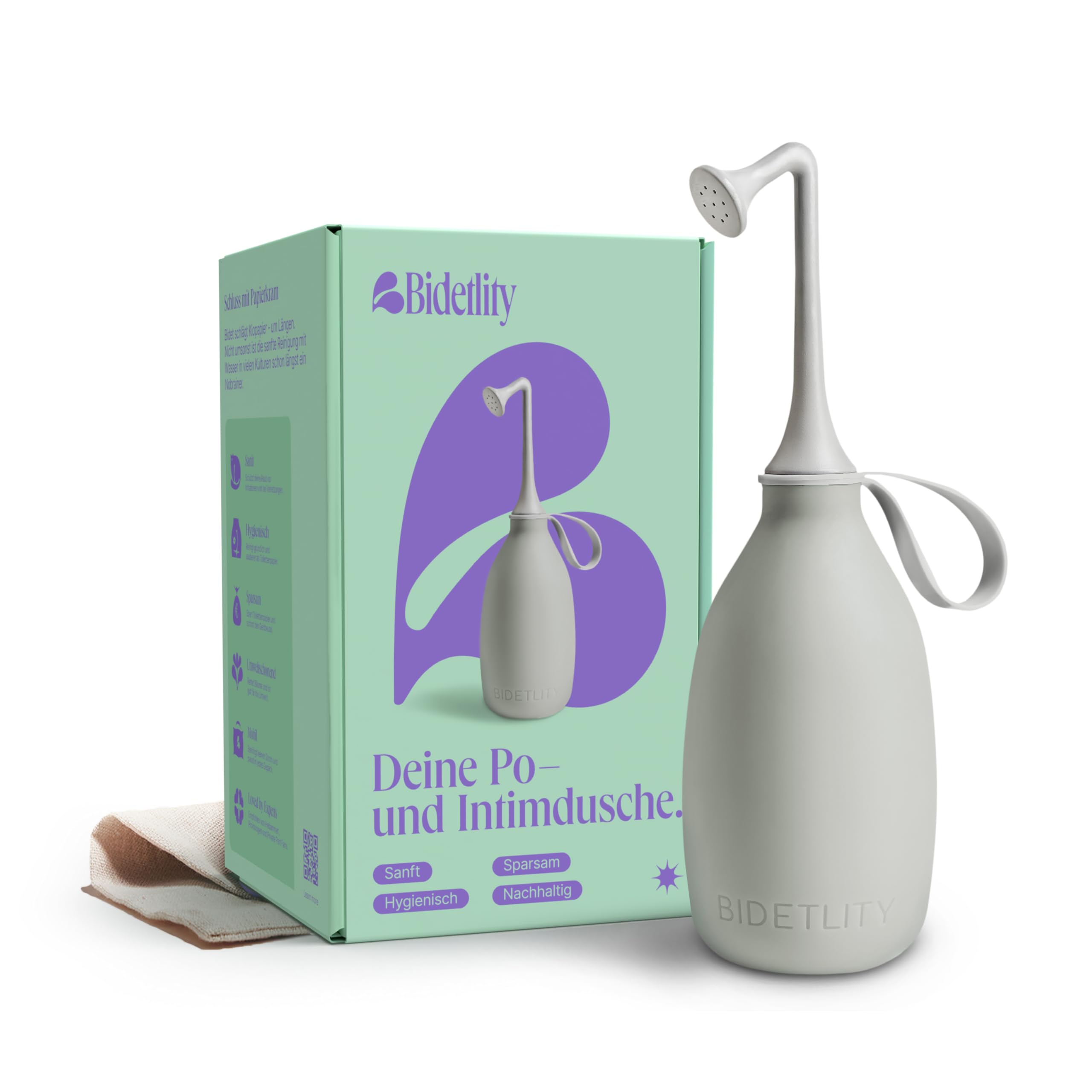Doccia Intima 3.0 – Bidet da Viaggio Mobile, Doccia Intima Sostenibile, Nuovo Soffione, Risparmia Carta Igienica, Borsa Inclusa, Senza BPA