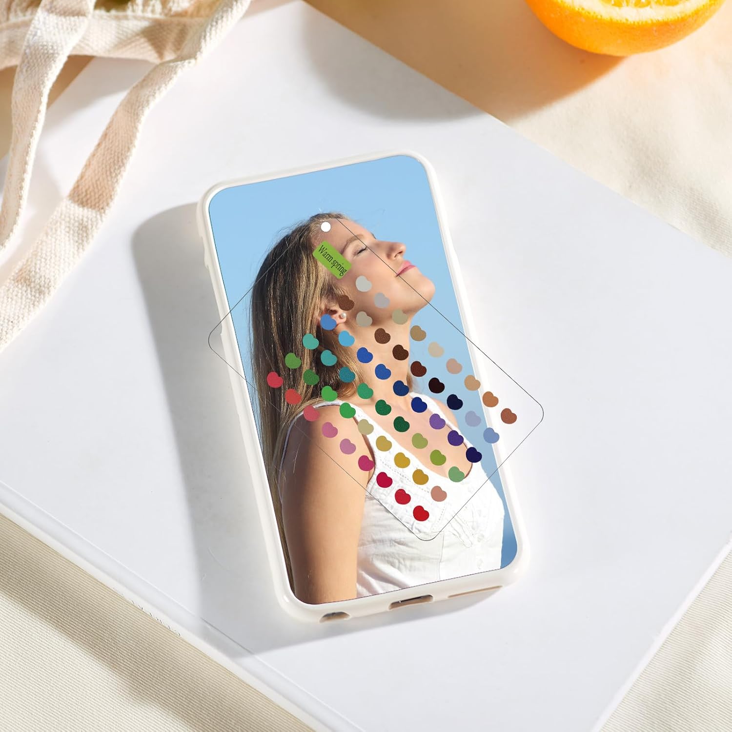 6pcs Seasonal Color Analysis Cards, 54 Reference Colors per Season Portable Color Palette Template Cards with Beaded Chains Perfect Clothing Makeup Nail Matching Guide
