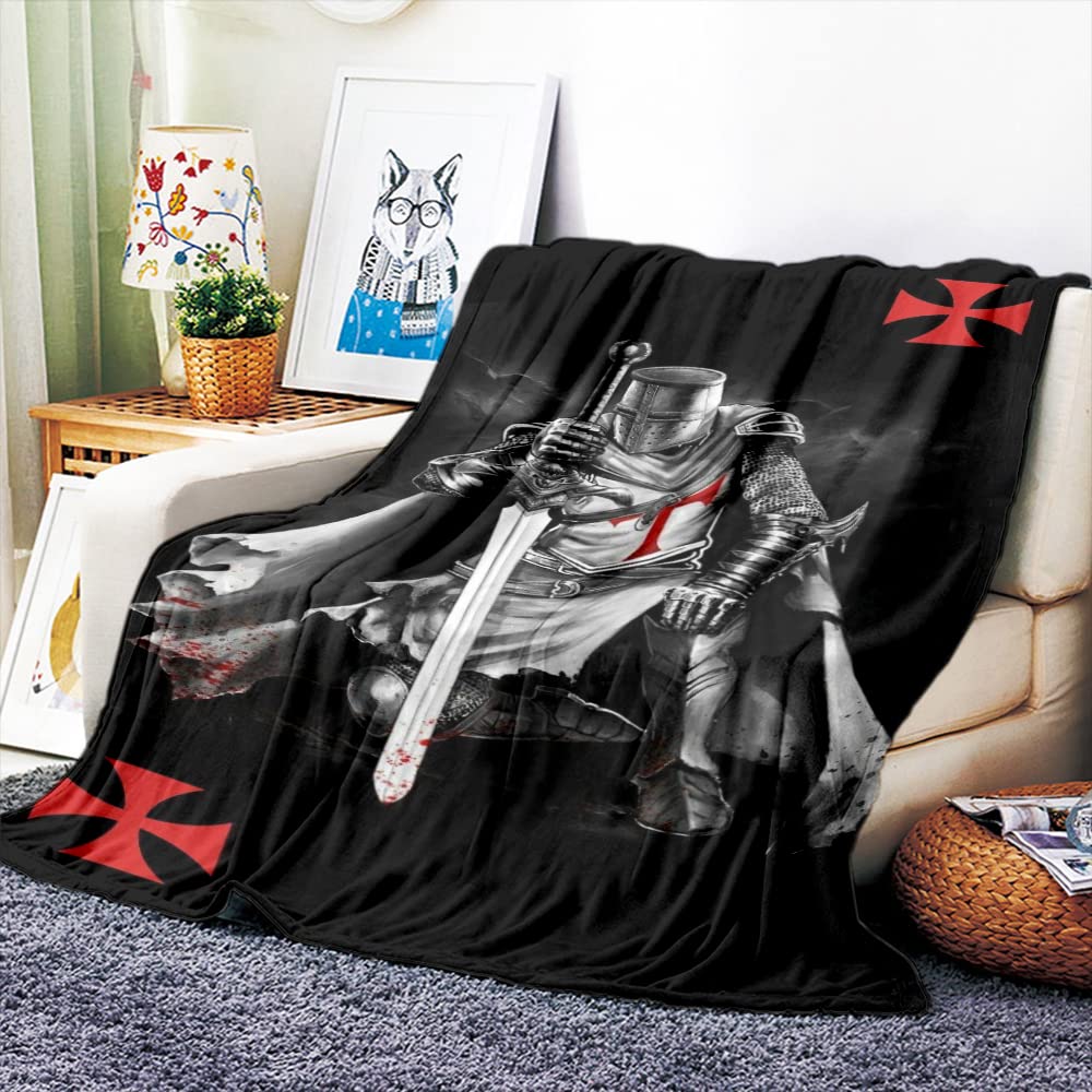 Vozmio Boys A Templar Knight Flannel Warm Soft Plush On The Sof Bed Blanket Suitable For Ir Conditioning Blanket Nap Blanket (,40 * 60 In(100 * 150 Cm))