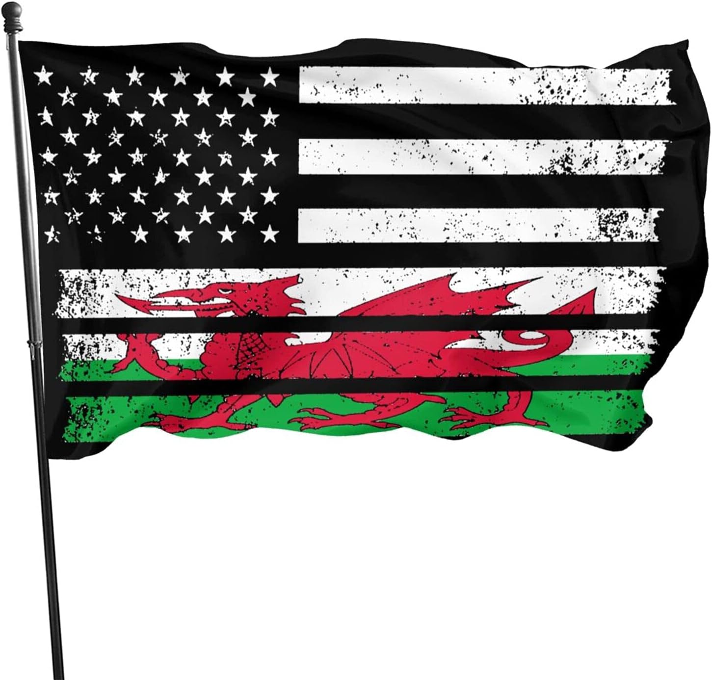 gannima Welsh American Flag Flag Courtyard Flag Garden Flag 3x5 Feet Flag Patio