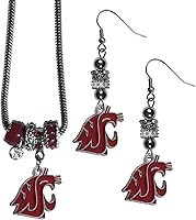 Vista 5 de Siskiyou Sports NCAA womens Euro Bead Earrings and Necklace Set