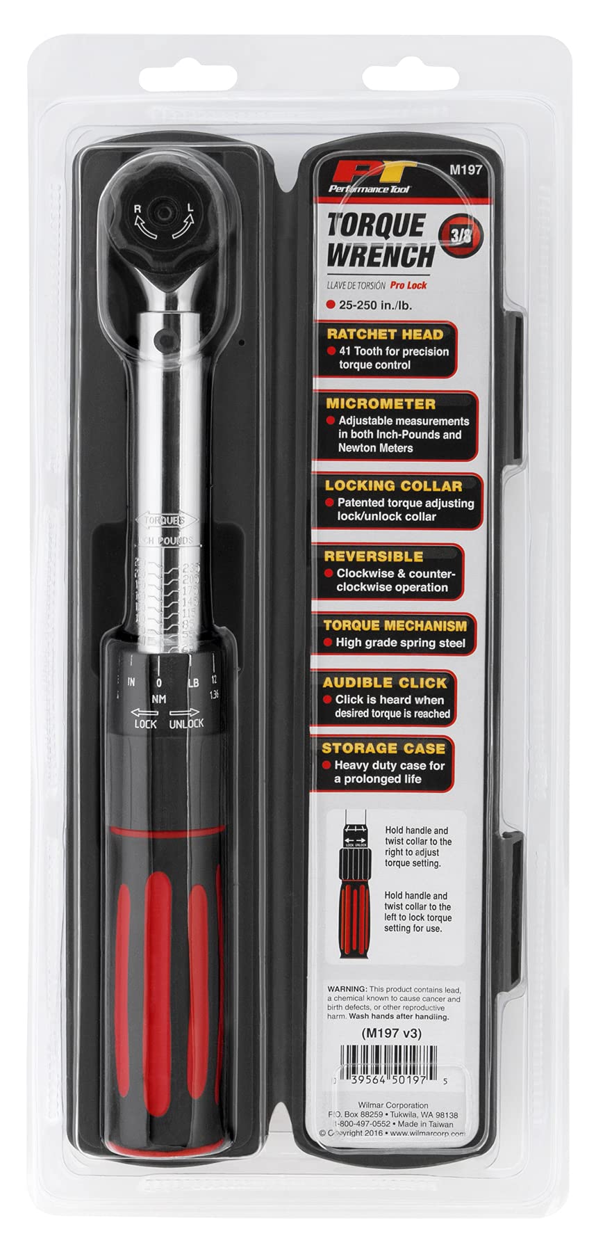 Performance Tool M195 0 – 80 in/lb & 0 – 7 newton-meter Beam Style Torque wrench, M197