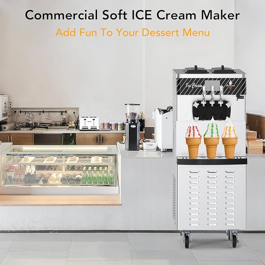 Amazon.com: Commercial Ice Cream Maker with Two 12L Hoppers