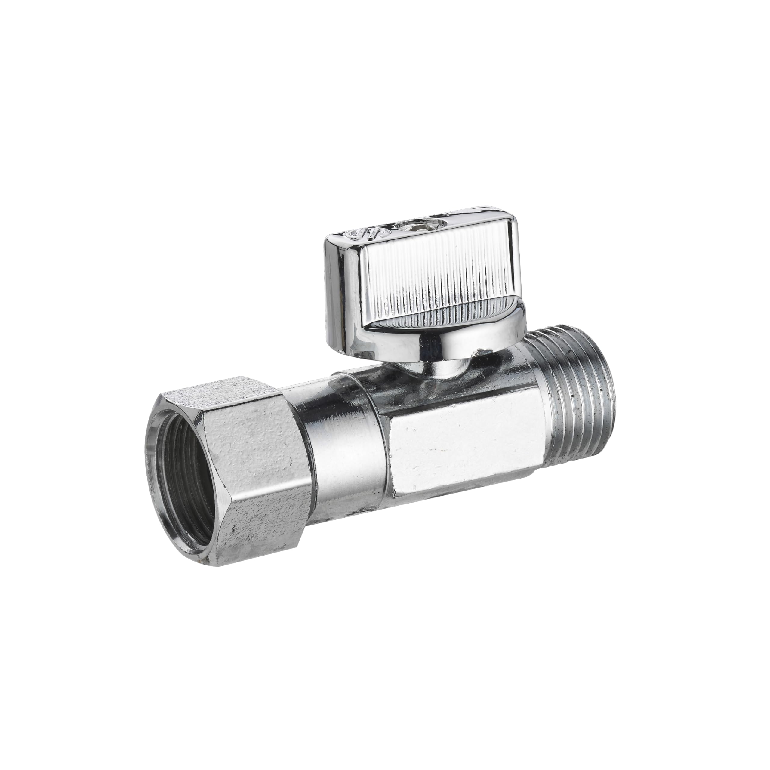 Robinet WC Droit Quart de Tour Laiton Chromé Mâle Femelle Ecrou Tournant 12x17 (3/​8) NOYON & THIEBAULT