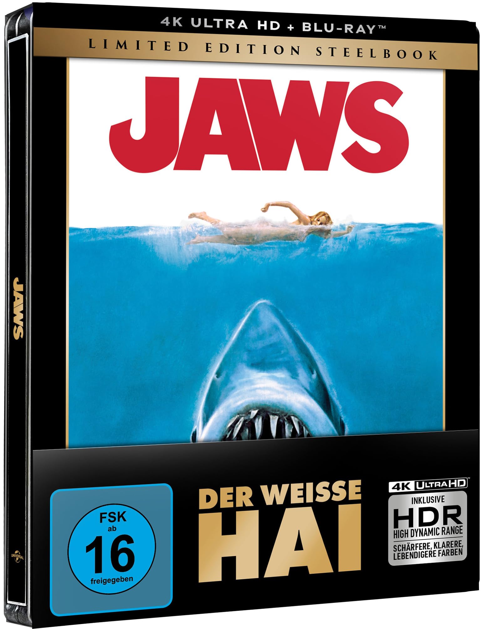 Der weiße Hai   (4K UHD Filmposter   Steelbook) (4K Ultra HD | Blu-Ray)