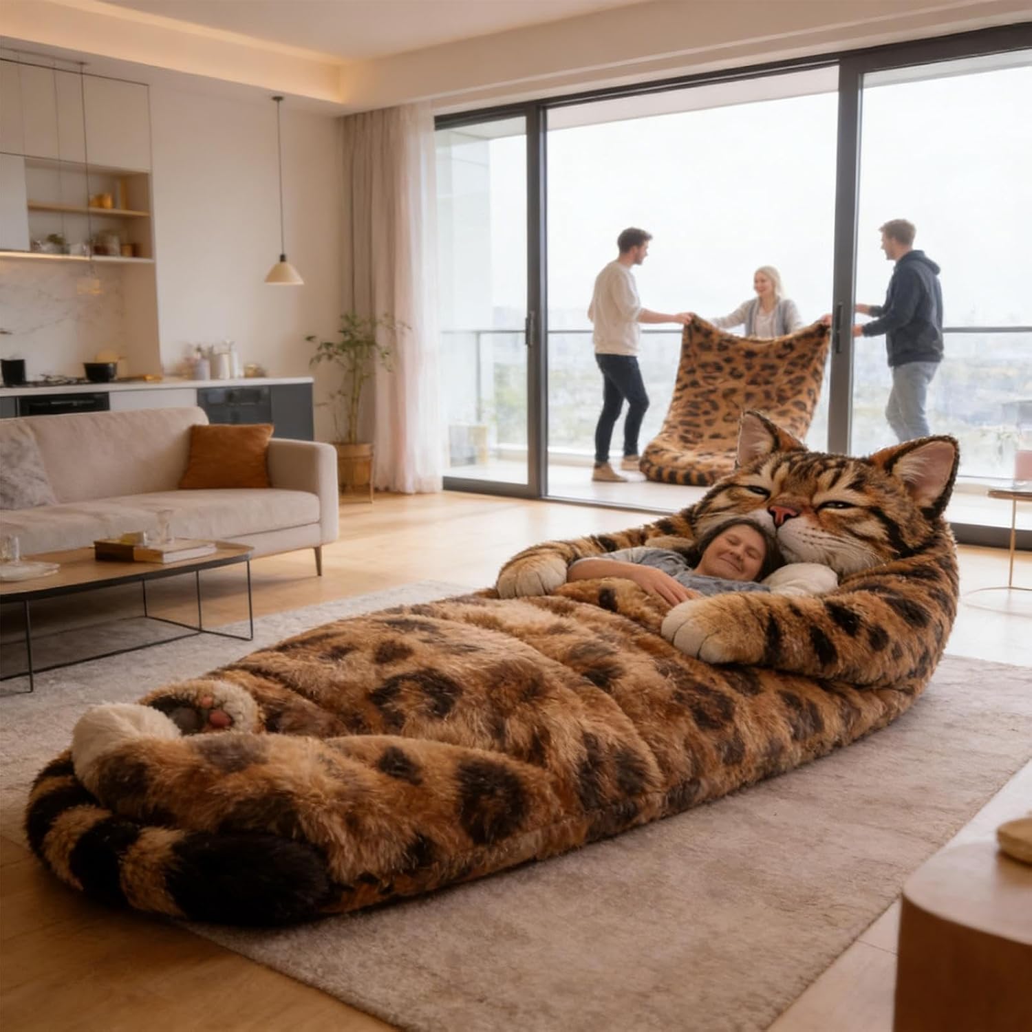 Sleeping Bag Blanket, Warm Cute Sleeping, Washable Cat Nap, Cold Weather Nap Bag, Insulation for Indoor Home Bedroom Living Room Apartment Dorm Hotel Birthday Housewarming Gift