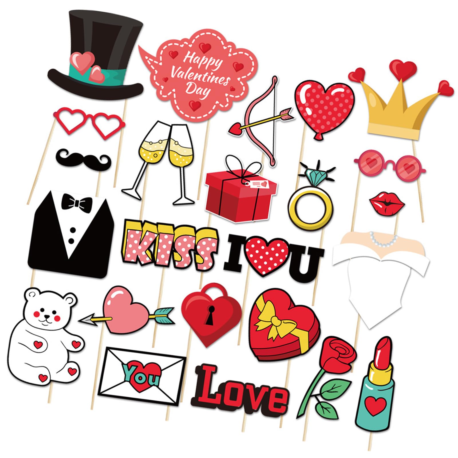 Day Photo Booth Props, Romantics Valentine ’ s Day Selfie Booth Picture Frame and Valentines Valentines Photography