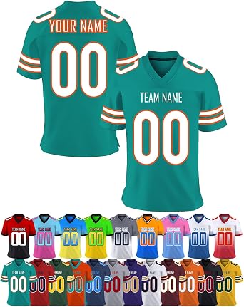 Custom Football Jersey Personalized Name Number Sport Shirts Team Jerseys Customized Football Shirt for Kids Youth Men Women