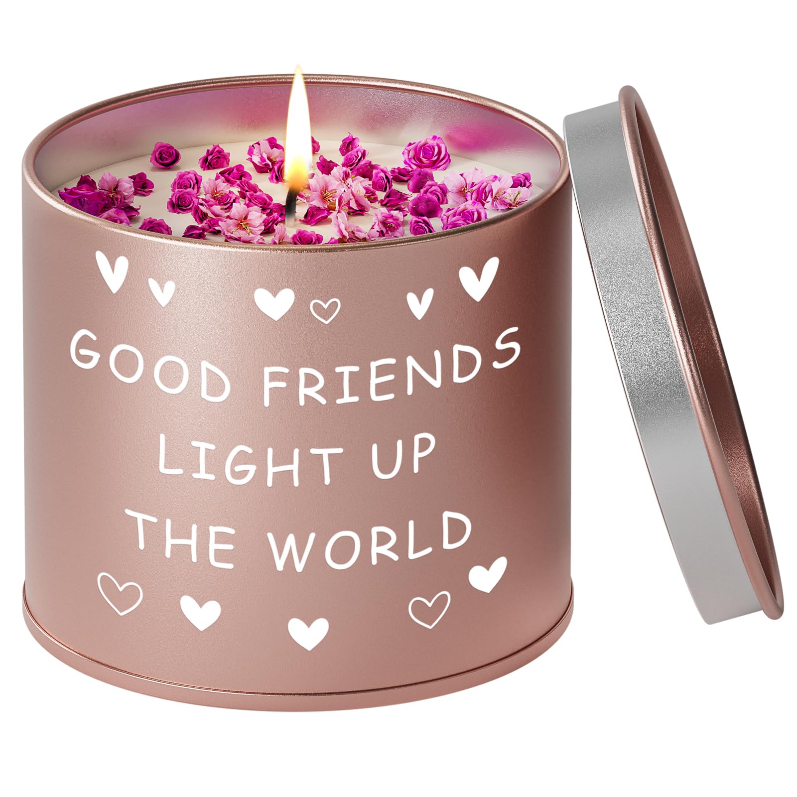 TheGiffter Friendship Gifts for Women, 9 OZ Lavender Scented Candle Best Friend Christmas Birthday Gifts for My Bestie, Friendship Presents to My Friend Christmas Birthday Anniversary Galentineβs Day