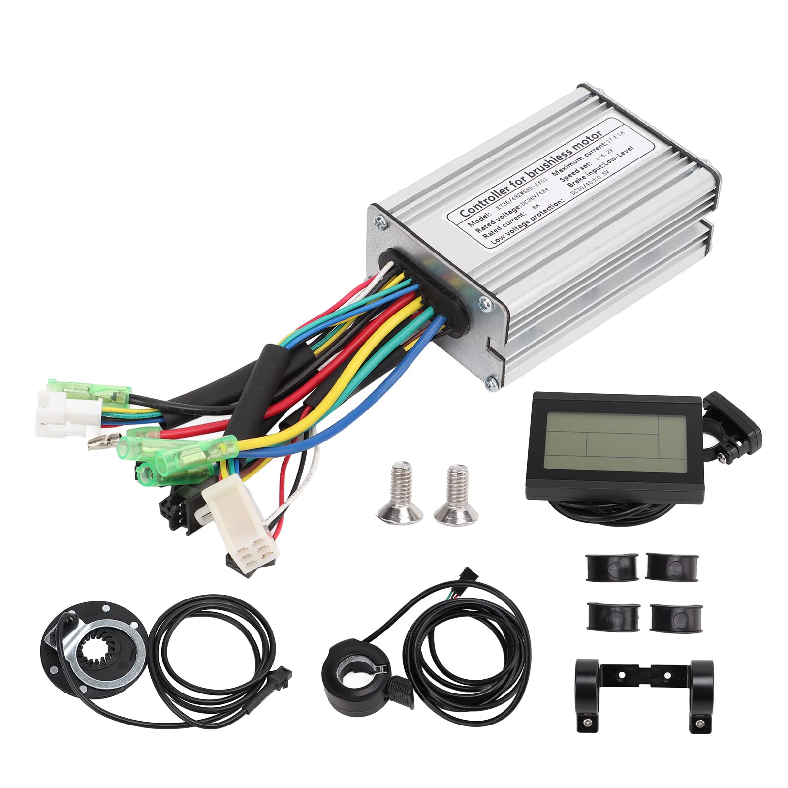 Tbest Kit de Contrôleur KT 36V 48V 350W Panneau D'affichage LCD3 17A, stabilité et efficacité Faible Consommation, adapté aux Séries de Vélos électriques DIY, Comprenant 1 X Con