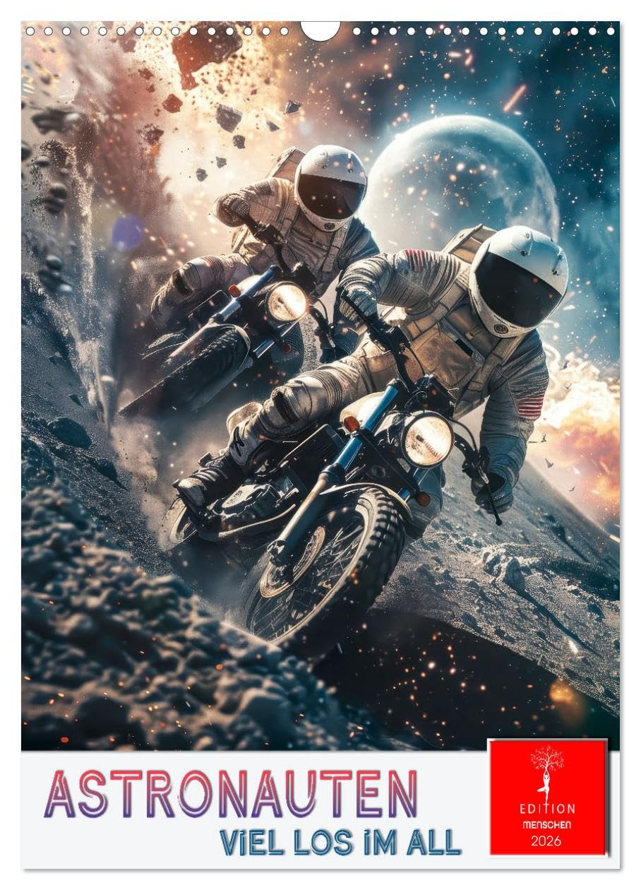 Astronauts - lots going on in space UK-Version (Wall Calendar 2026 DIN A3 Portrait), CALVENDO 12 Month Wall Calendar — image 1