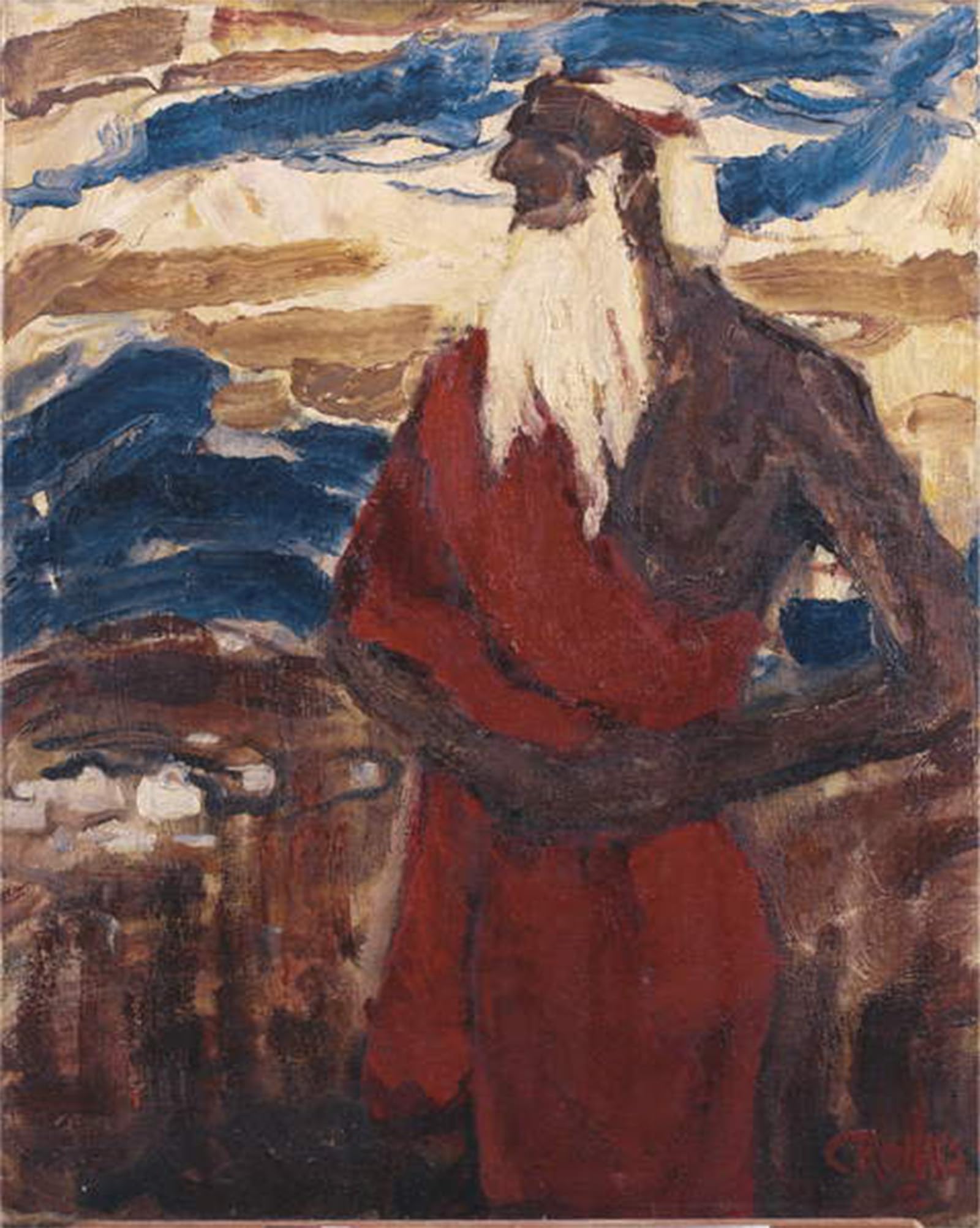 ARTXLXXBN Famous Painting Canvas Artwork Graffiti Print Moses Surveying the Promised Land by Christian Rohlfs Portrait Canvas Image for Home Decor 60x90cm