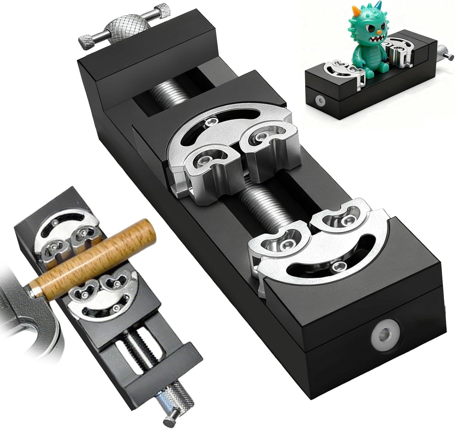 Mini Vise Clamp Smart Fractal Vise Drill Press Vise Bench Vise for Any Self-Adjusting Aerospace-grade Aluminum Alloy&Precision CNC Machined for DIY,Crafts,Jewelry Making,Repair